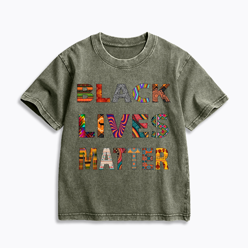 Black Lives Matter Diversity Kids Washed T-Shirt