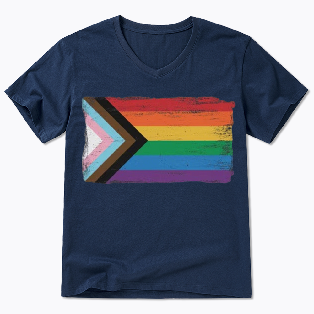 Progress Pride Flag V-Neck Classic T-Shirt