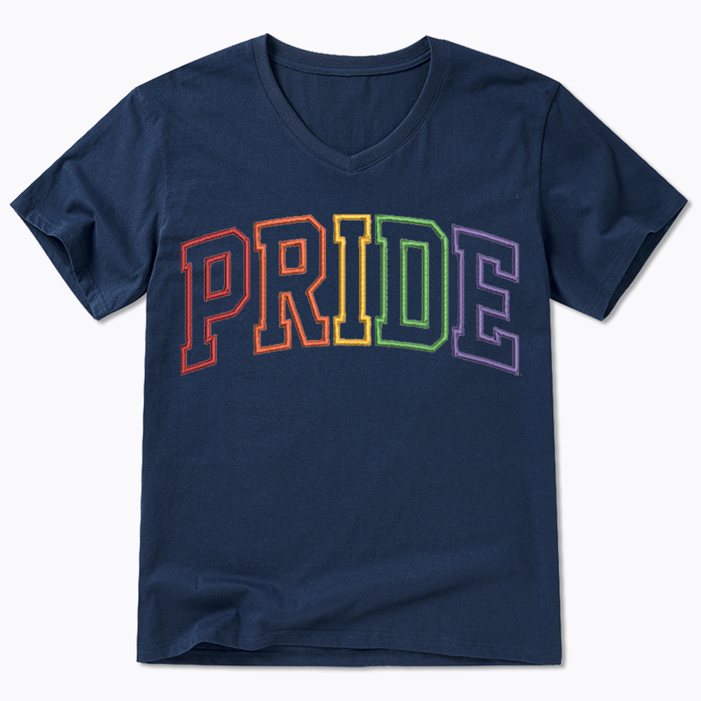 Embroidered Pride V-Neck Classic T-Shirt