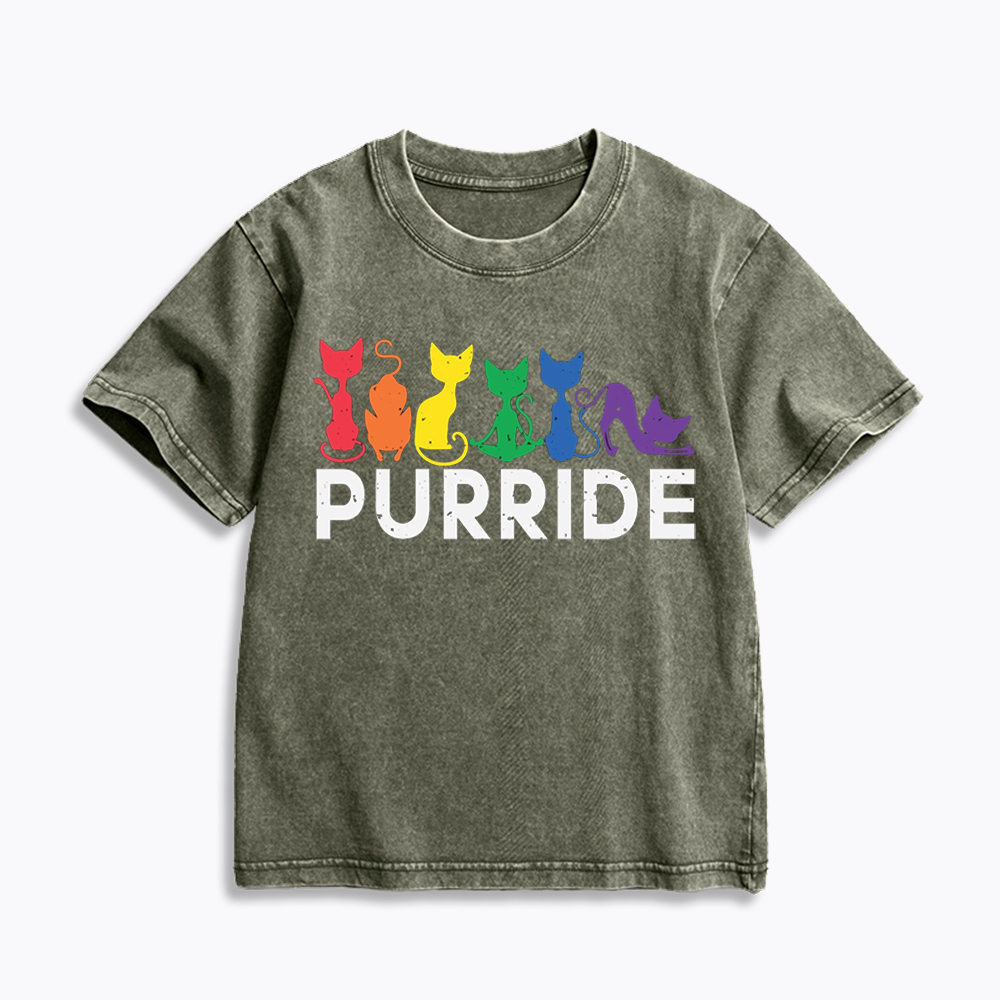 Purride Cat Kids Washed T-Shirt 