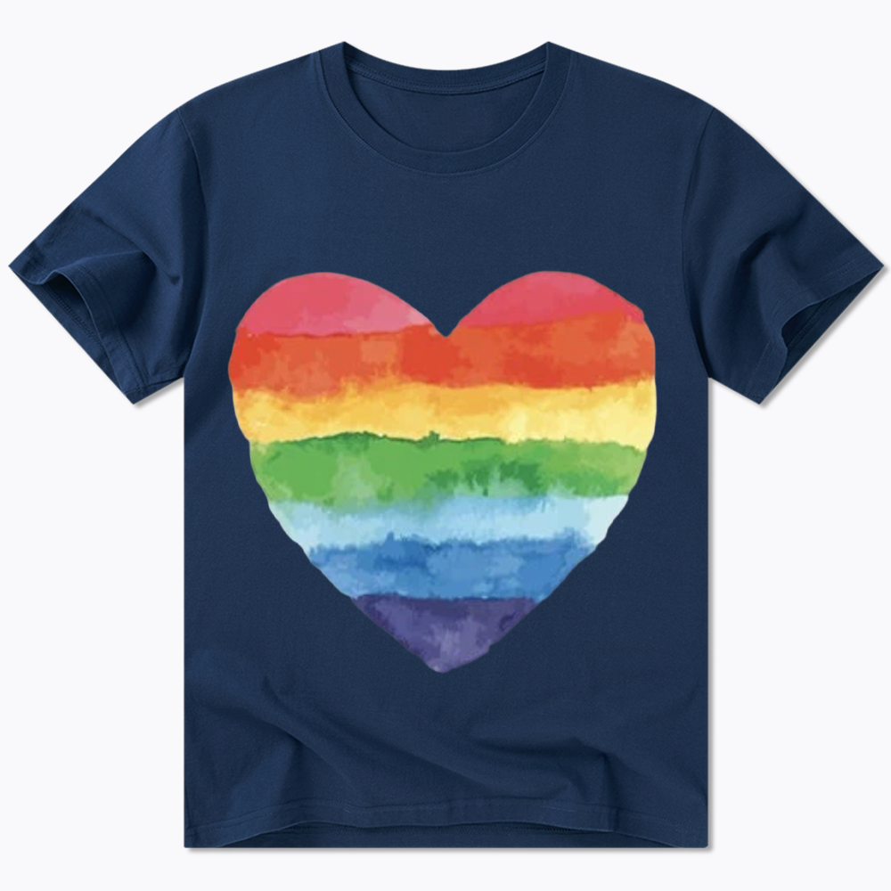 Watercolor Rainbow Heart Classic T-Shirt