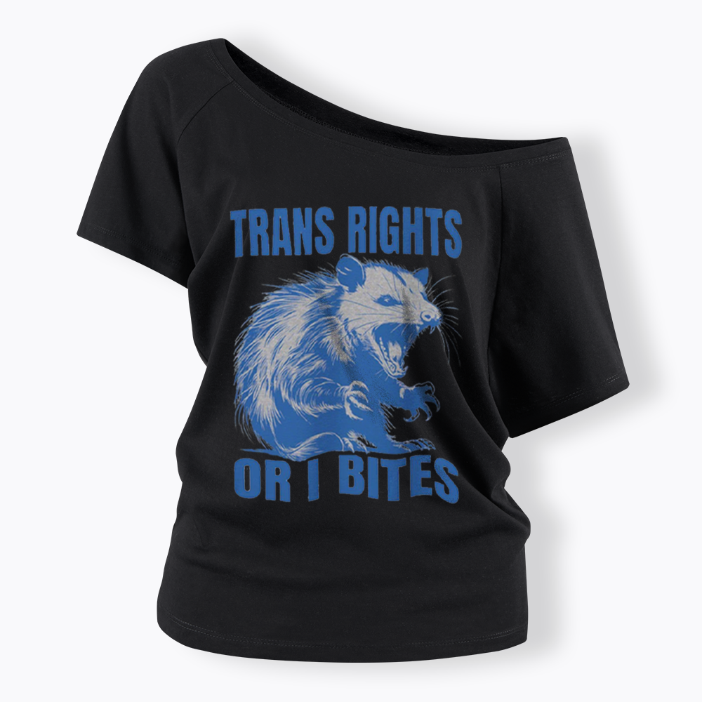 Trans Rights Off Shoulder T-shirt