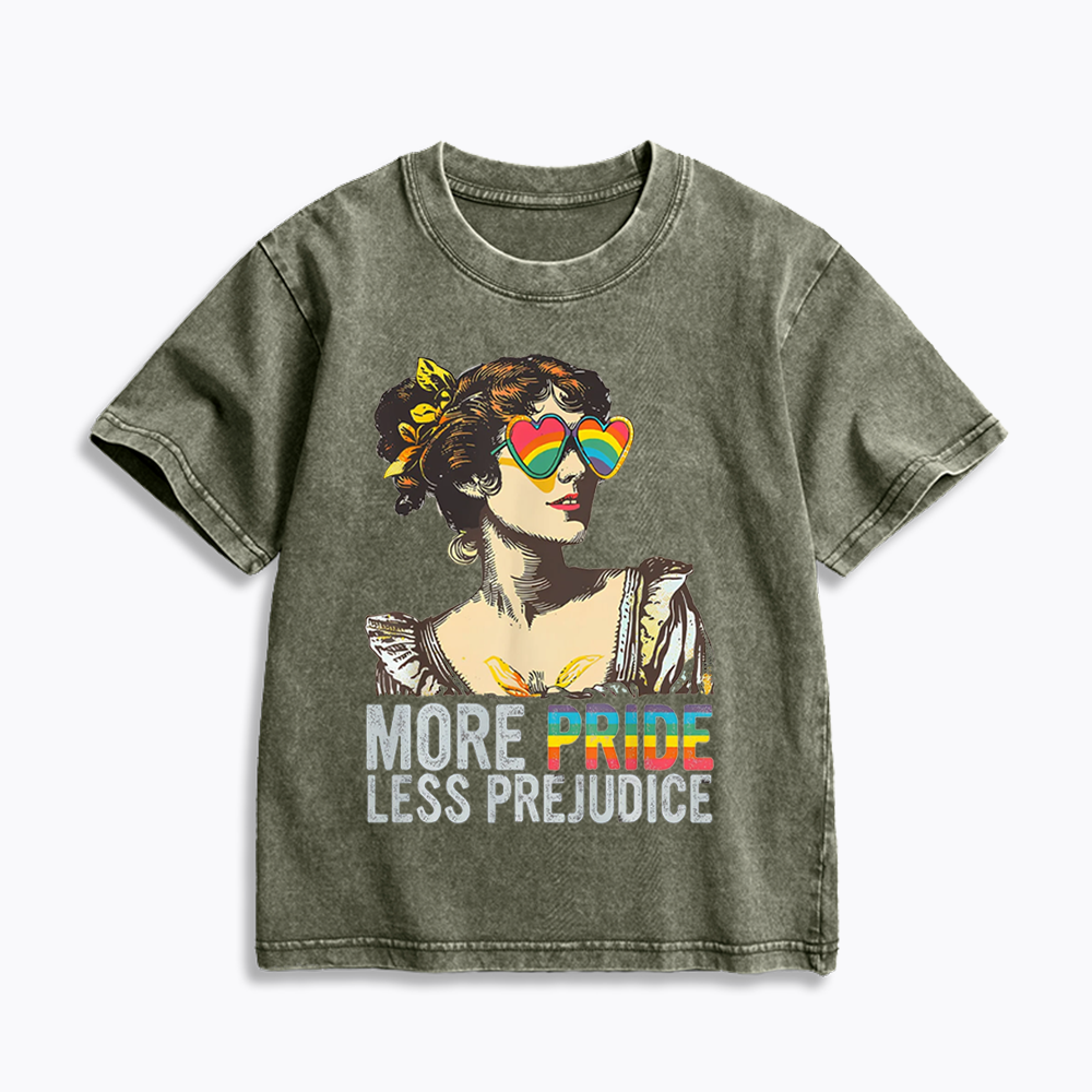 More Pride Less Prejudice Kids Washed T-Shirt 