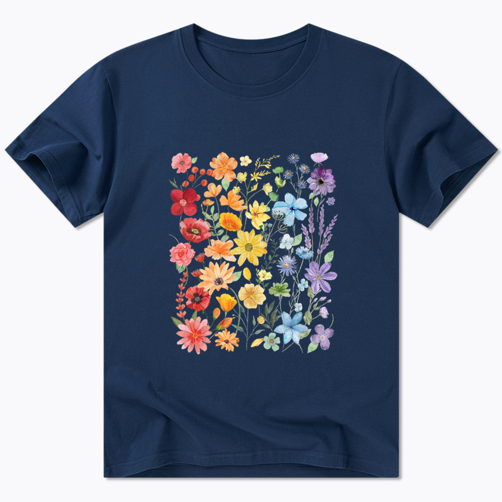 Rainbow Flowers Classic T-Shirt
