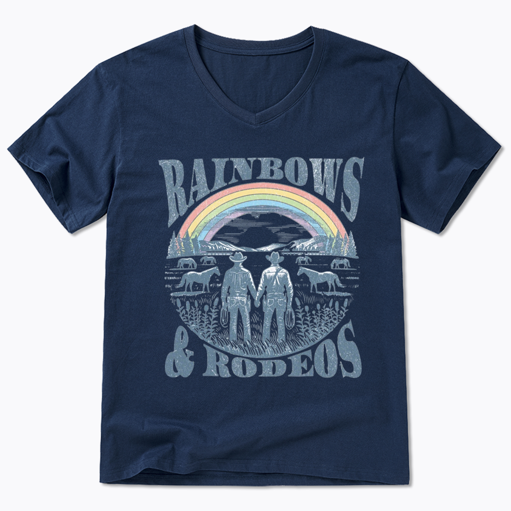 Rainbows Rodeo V-Neck Classic T-Shirt