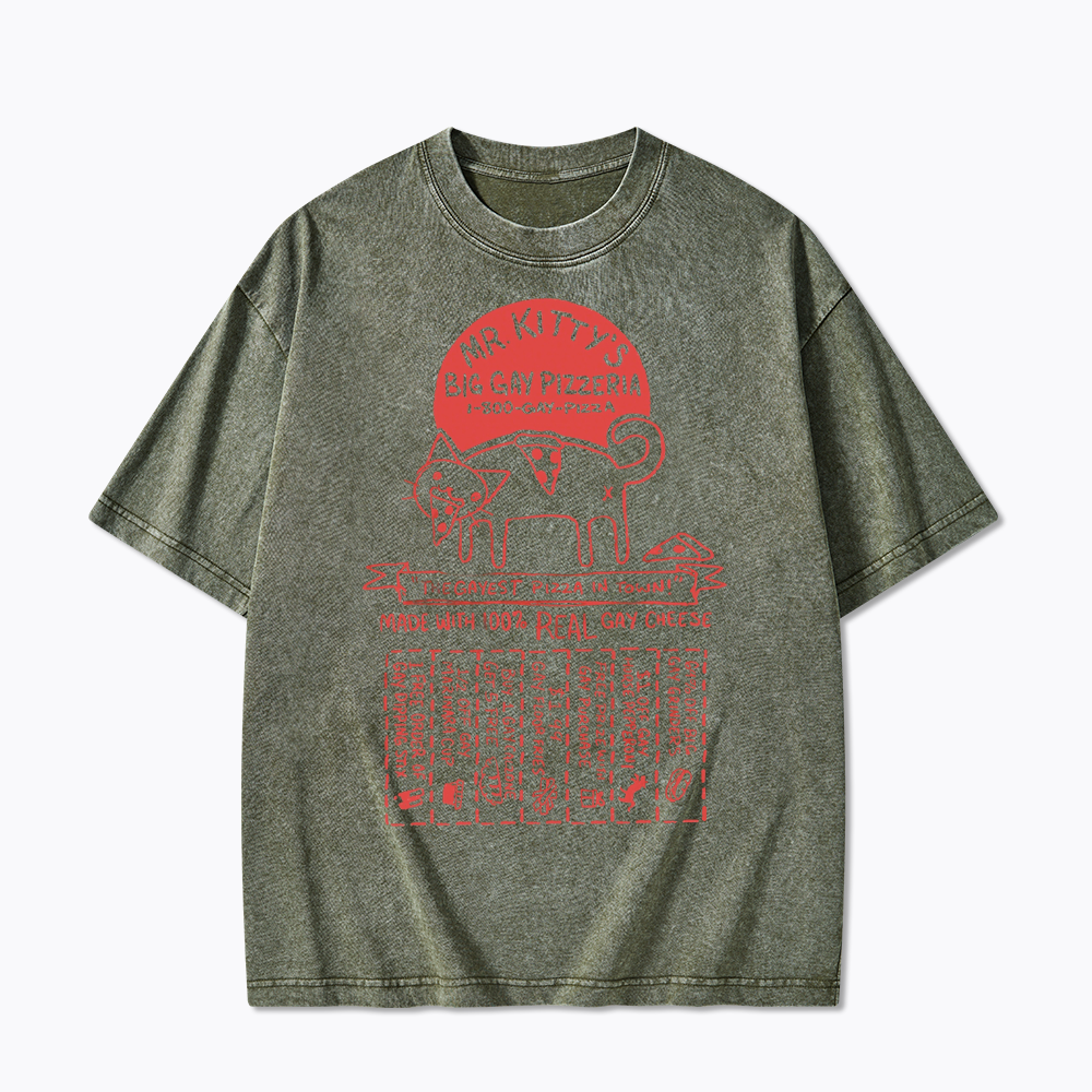 MR. KITTY’S BIG PIZZERIA Washed T-Shirt