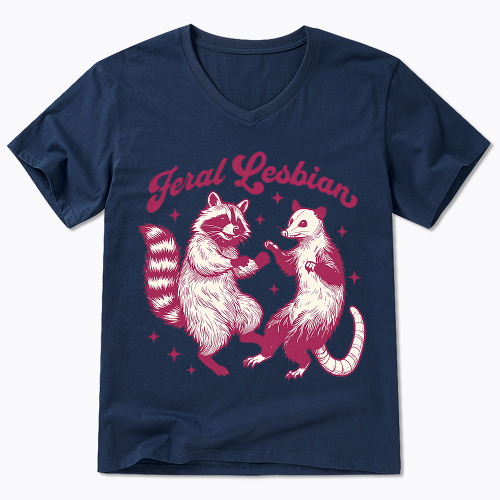 Feral Lesbian V-Neck Classic T-Shirt
