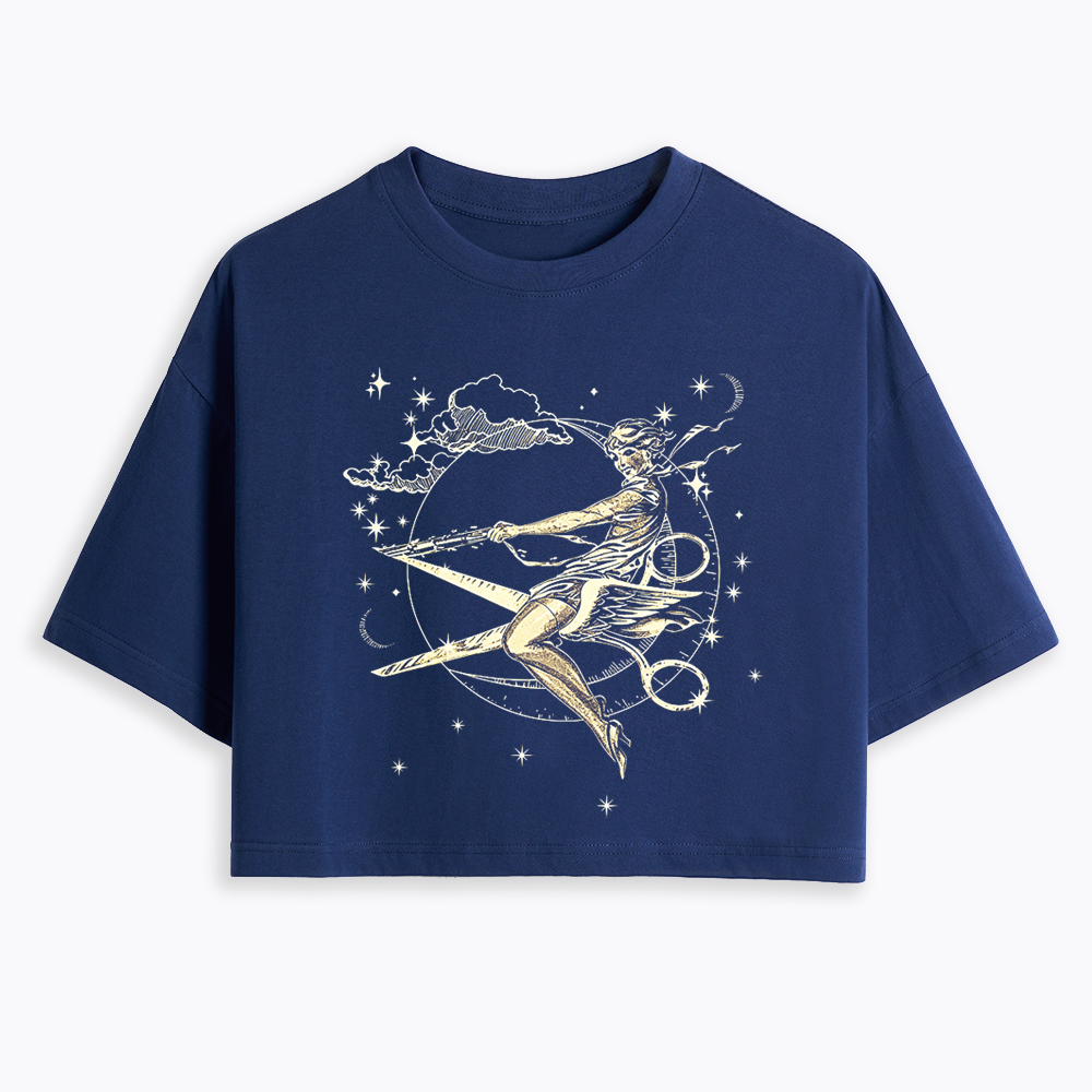 Scissors Witch Lesbian Cropped T-Shirt
