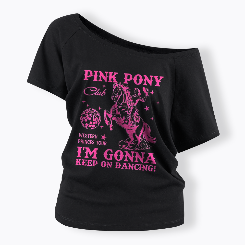Pink Pony Club Off Shoulder T-shirt