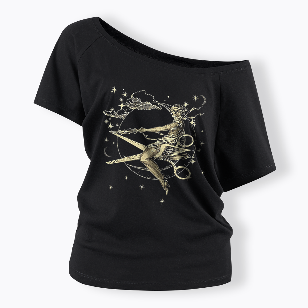 Scissors Witch Lesbian Off Shoulder T-shirt