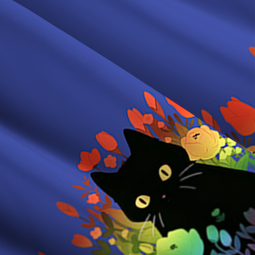 Rainbow Cat with Flowers Maxi Dress