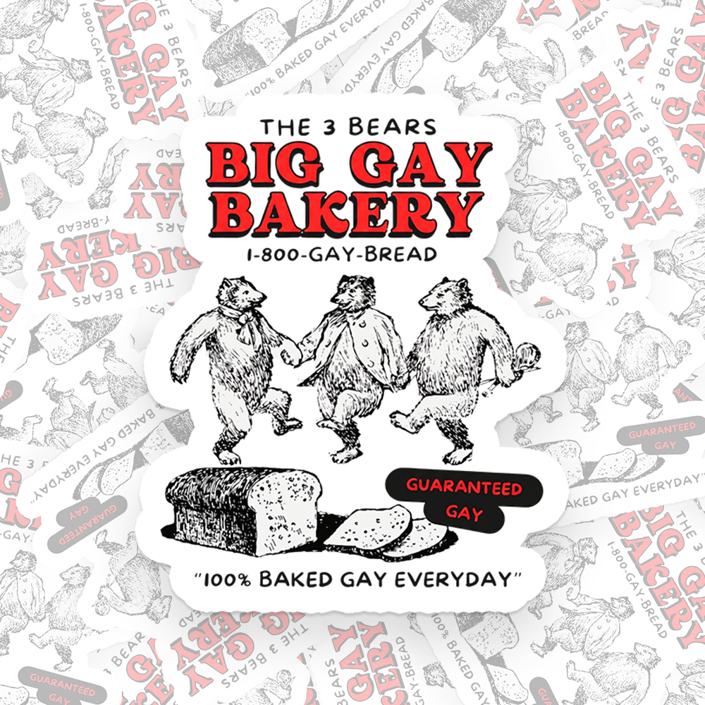 3 Bears Big Gay Bakery Sticker