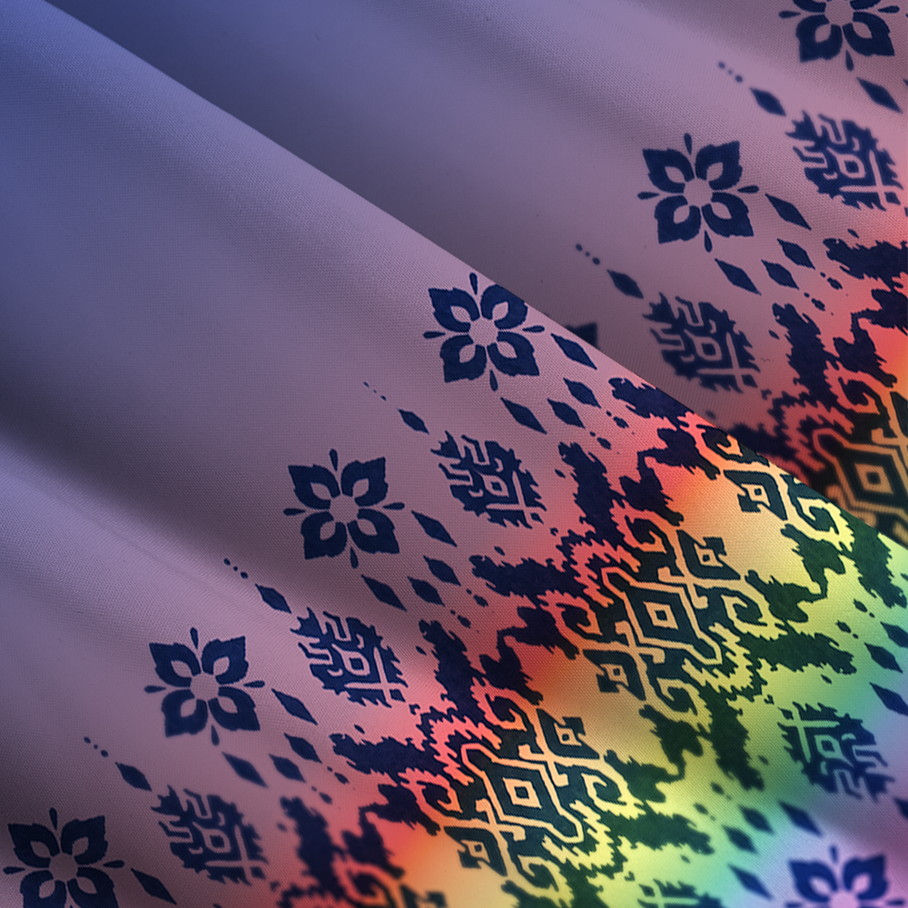 Rainbow Boho Border Pattern Maxi Dress