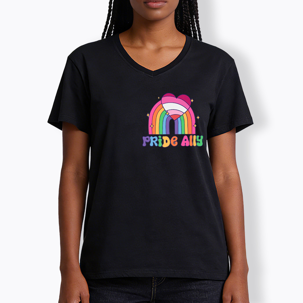 You Are Safe With Me Pride Ally V-Neck Classic T-Shirt
