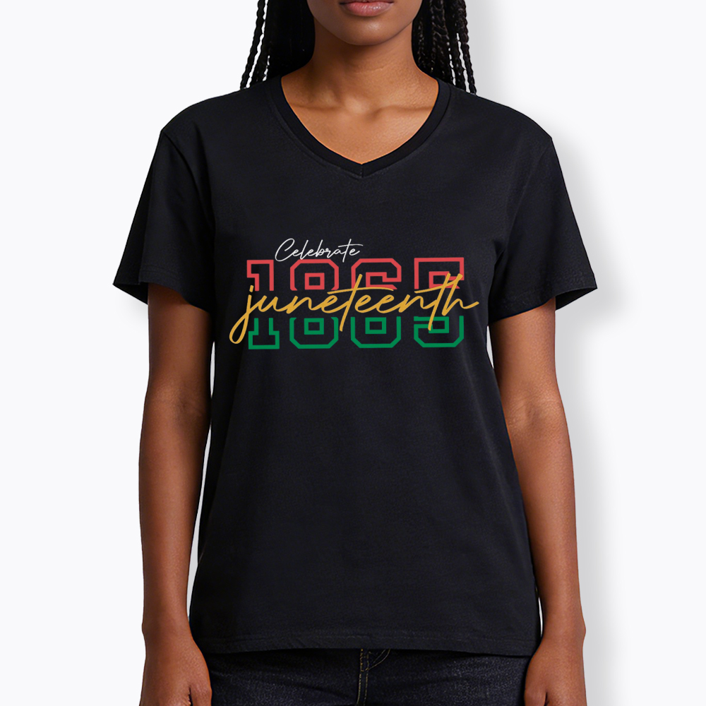 Celebrate 1865 Juneteenth V-Neck Classic T-Shirt