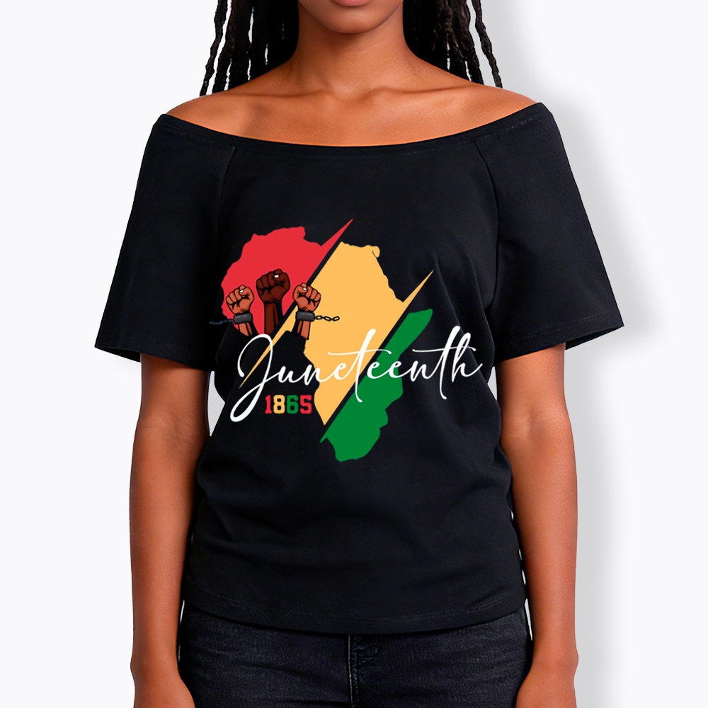 Black Culture Juneteenth Off Shoulder T-shirt