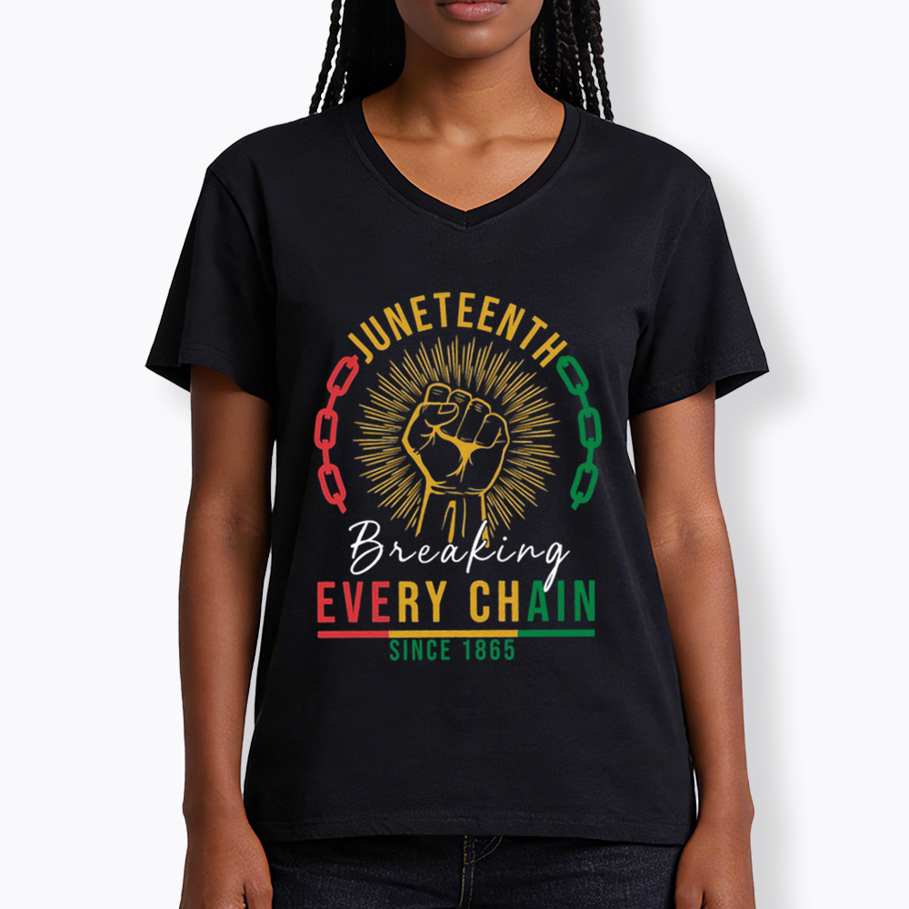 Breaking Every Chain Juneteenth V-Neck Classic T-Shirt