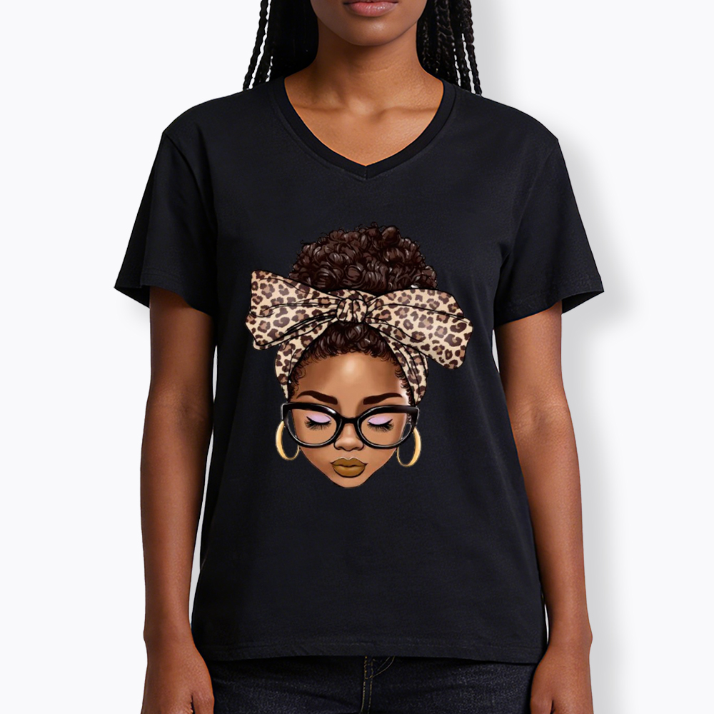 Black Woman Juneteenth V-Neck Classic T-Shirt