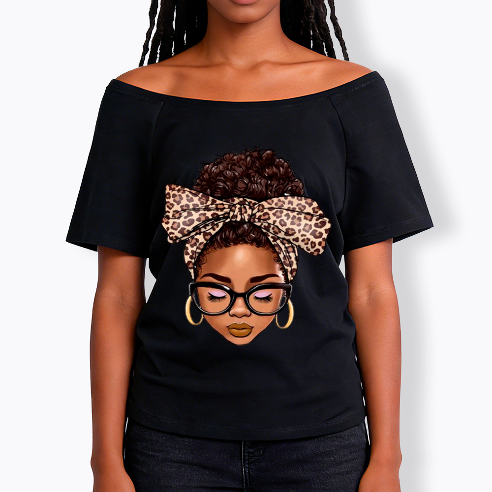 Black Woman Juneteenth Off Shoulder T-shirt