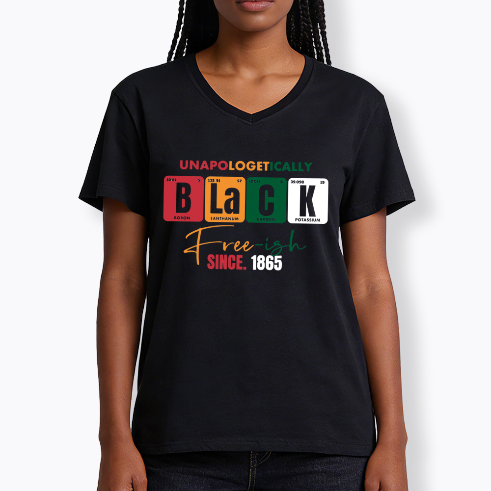 Unapologetically Black Free‑ish Since 1865 V-Neck Classic T-Shirt