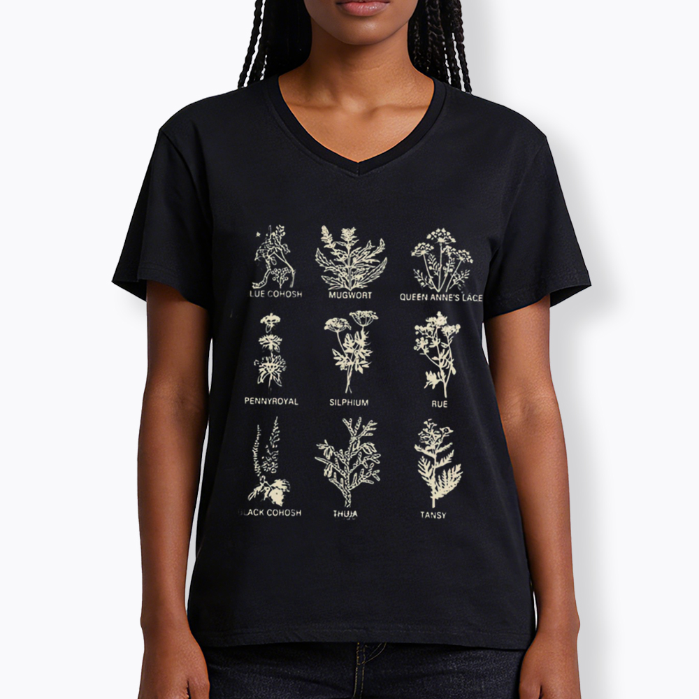 My Body My Choice Abortion Plant Herbs V-Neck Classic T-Shirt