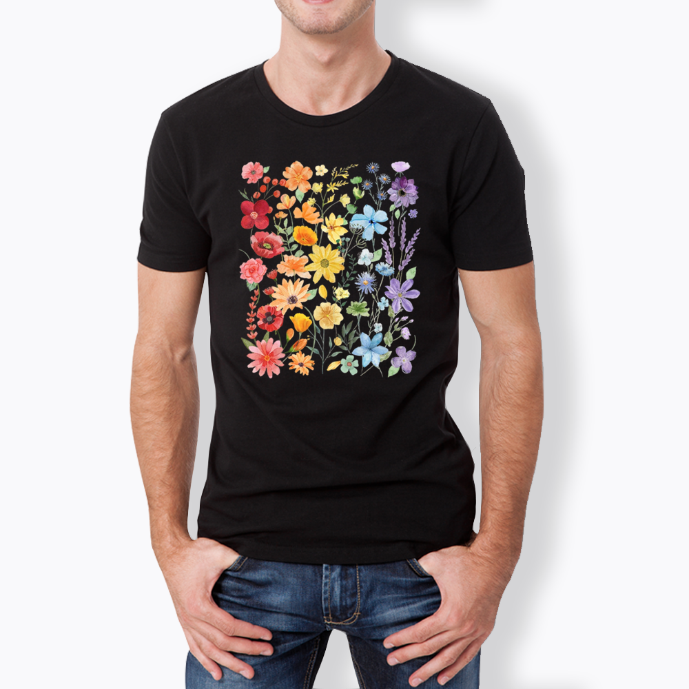 Rainbow Flowers Classic T-Shirt