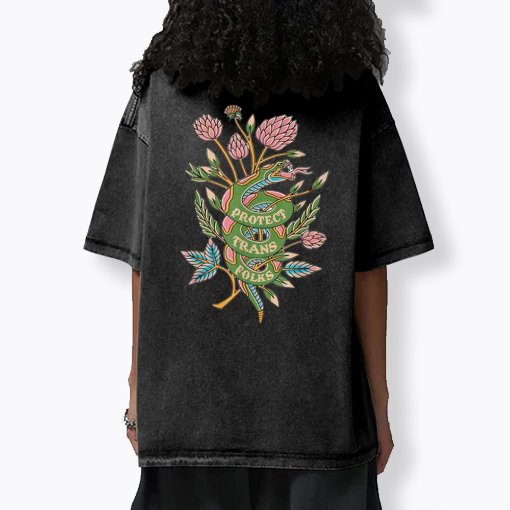 Protect Trans Folks Washed T-Shirt