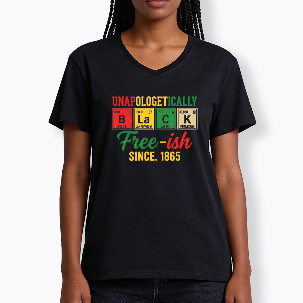 Unapologetically Black Periodic Table V-Neck Classic T-Shirt