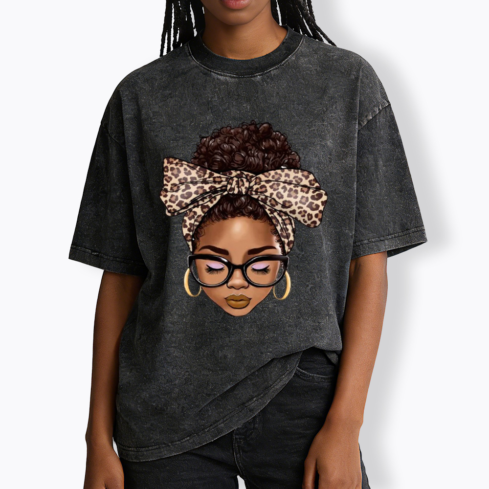 Black Woman Juneteenth Washed T-Shirt