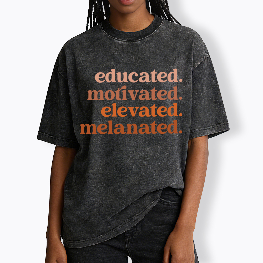 Educated Motivated Melanated Washed T-Shirt