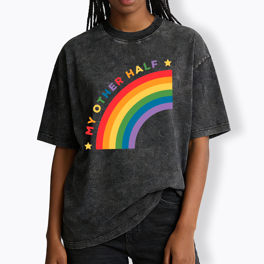 Pride Couple Matching Lesbian Washed T-Shirt