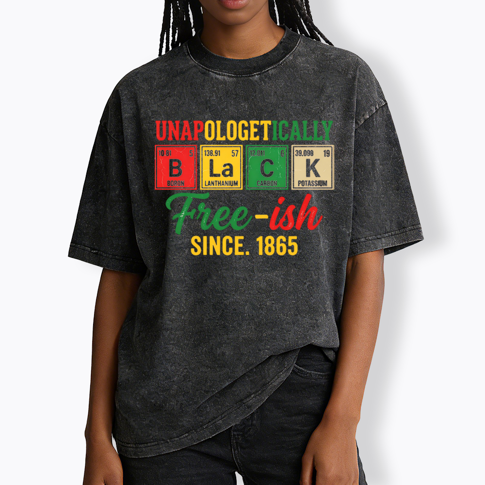 Unapologetically Black Periodic Table Washed T-Shirt