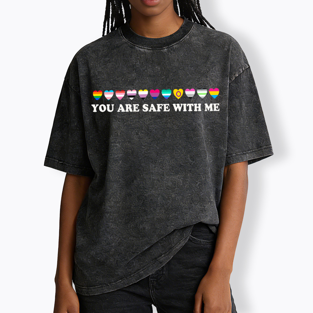 You Are Safe With Me Washed T-Shirt
