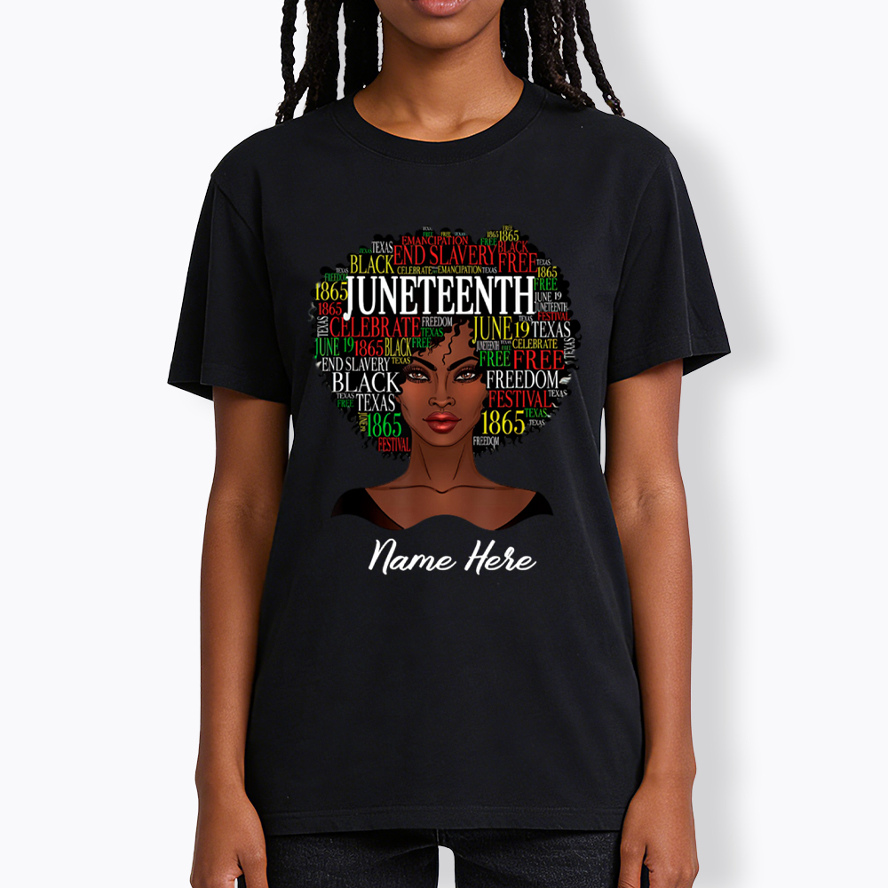 Personalized Juneteenth Black Women Natural Hair Classic T-Shirt