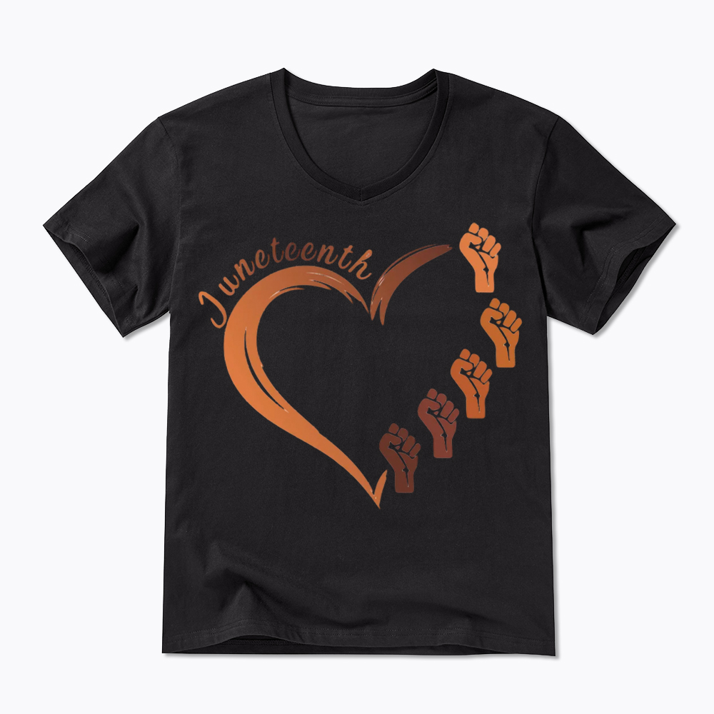 Juneteenth Heart Black Pride V-Neck Classic T-Shirt