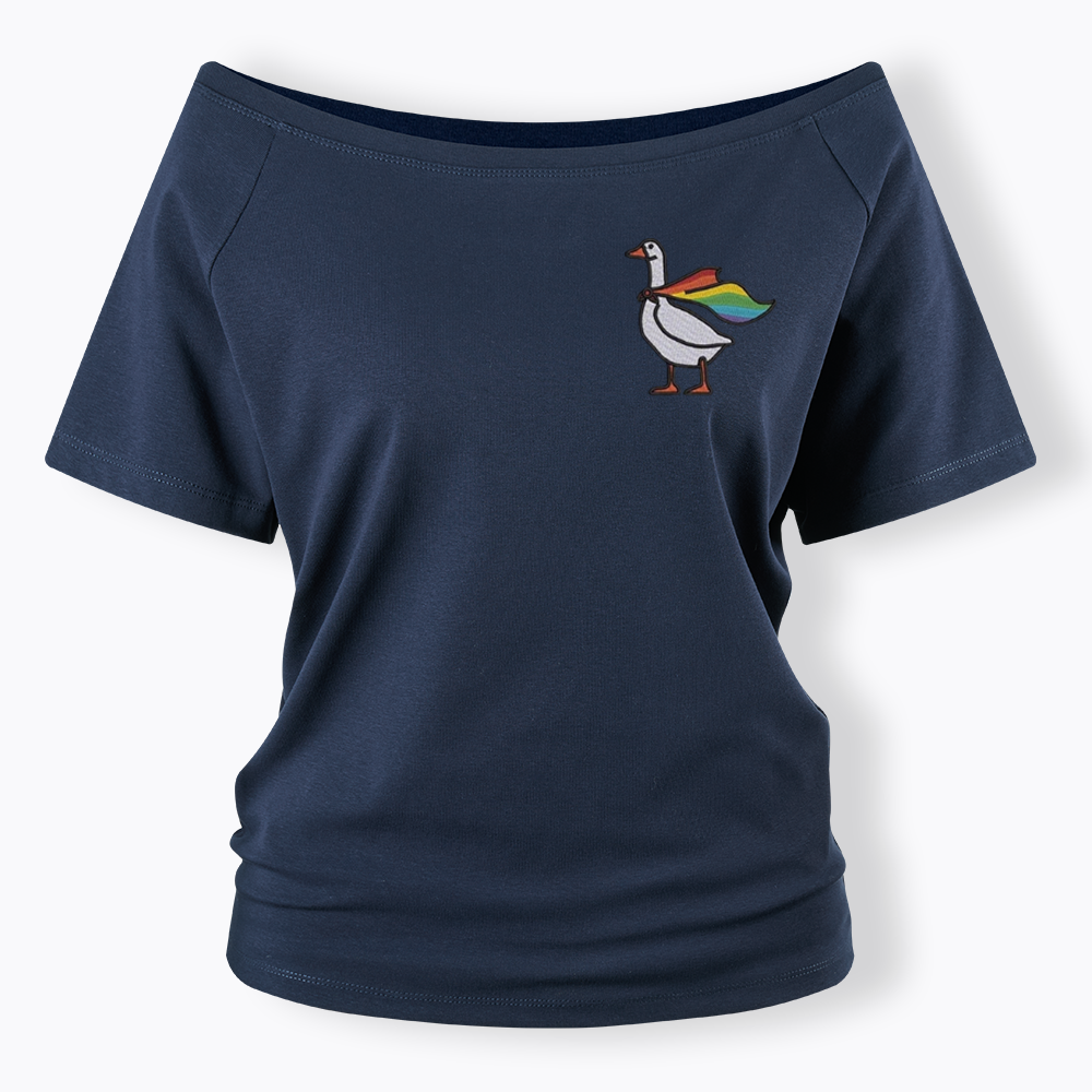 Rainbow Goose LGBTQ Off Shoulder T-shirt