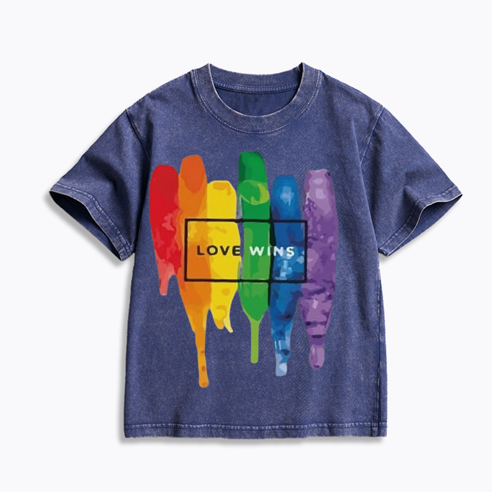 Love Wins Kids Washed T-Shirt