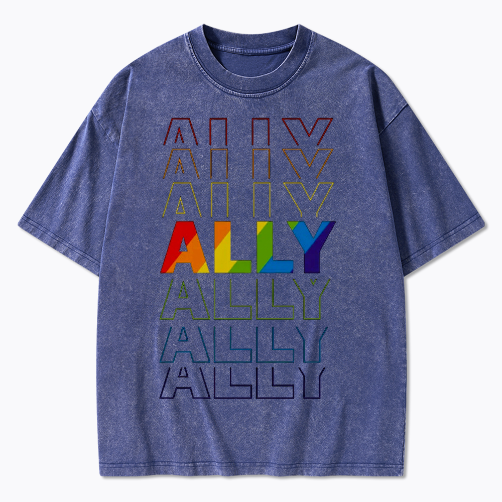 Pride Gift For Ally Washed T-Shirt