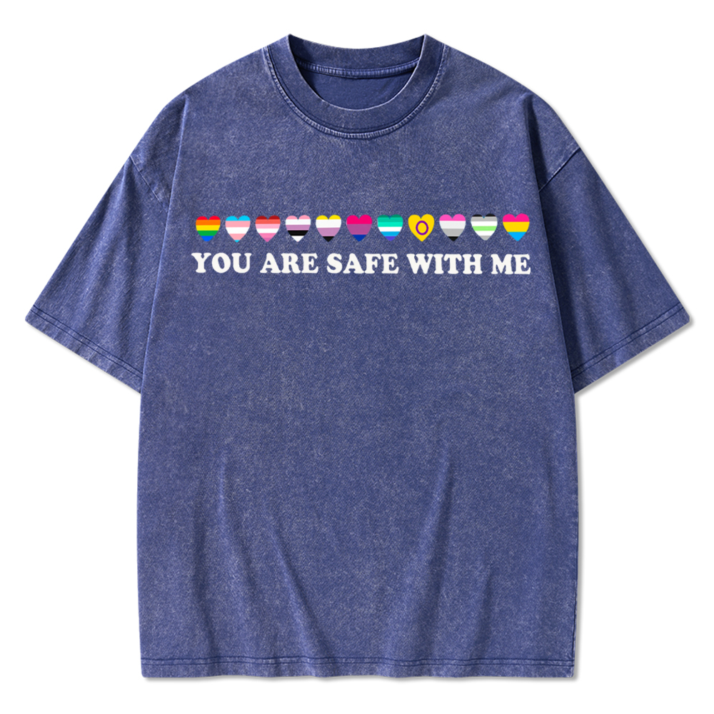 You Are Safe With Me Washed T-Shirt