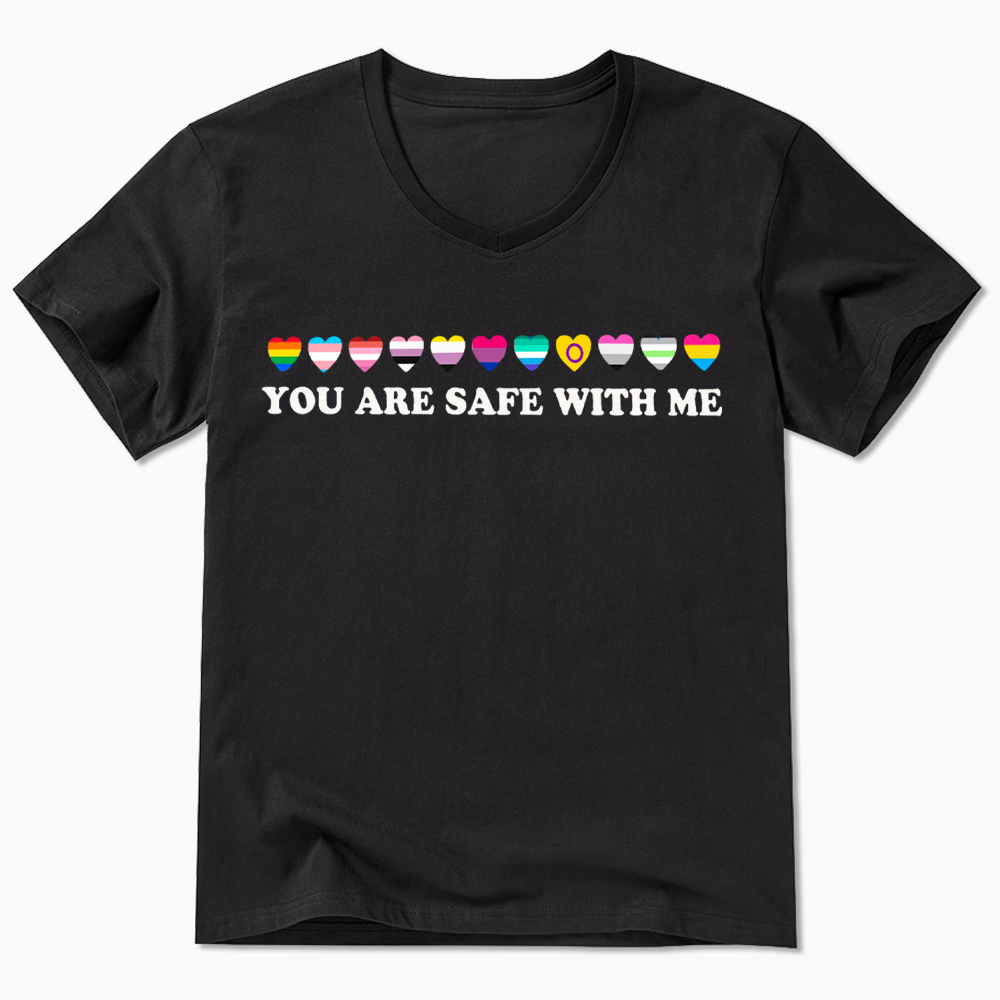 You Are Safe With Me V-Neck Classic T-Shirt