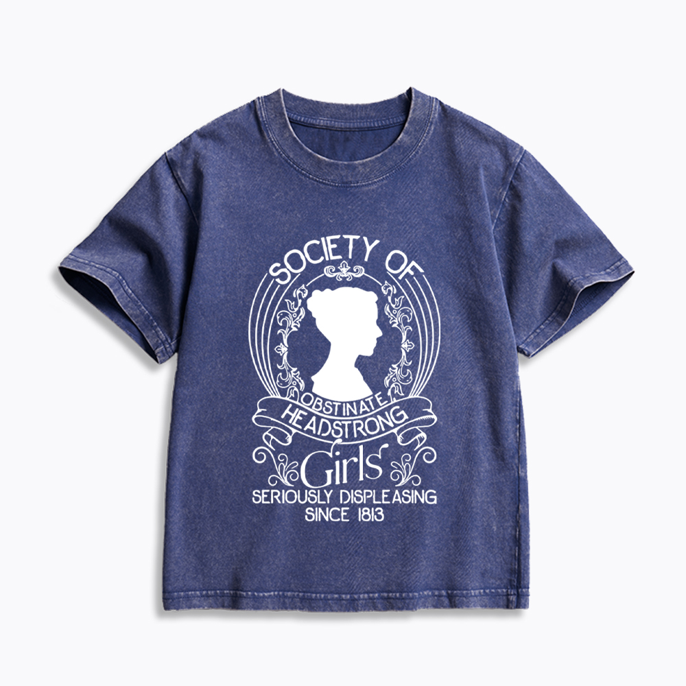 Society Of Obstinate Headstrong Girls Kids Washed T-Shirt