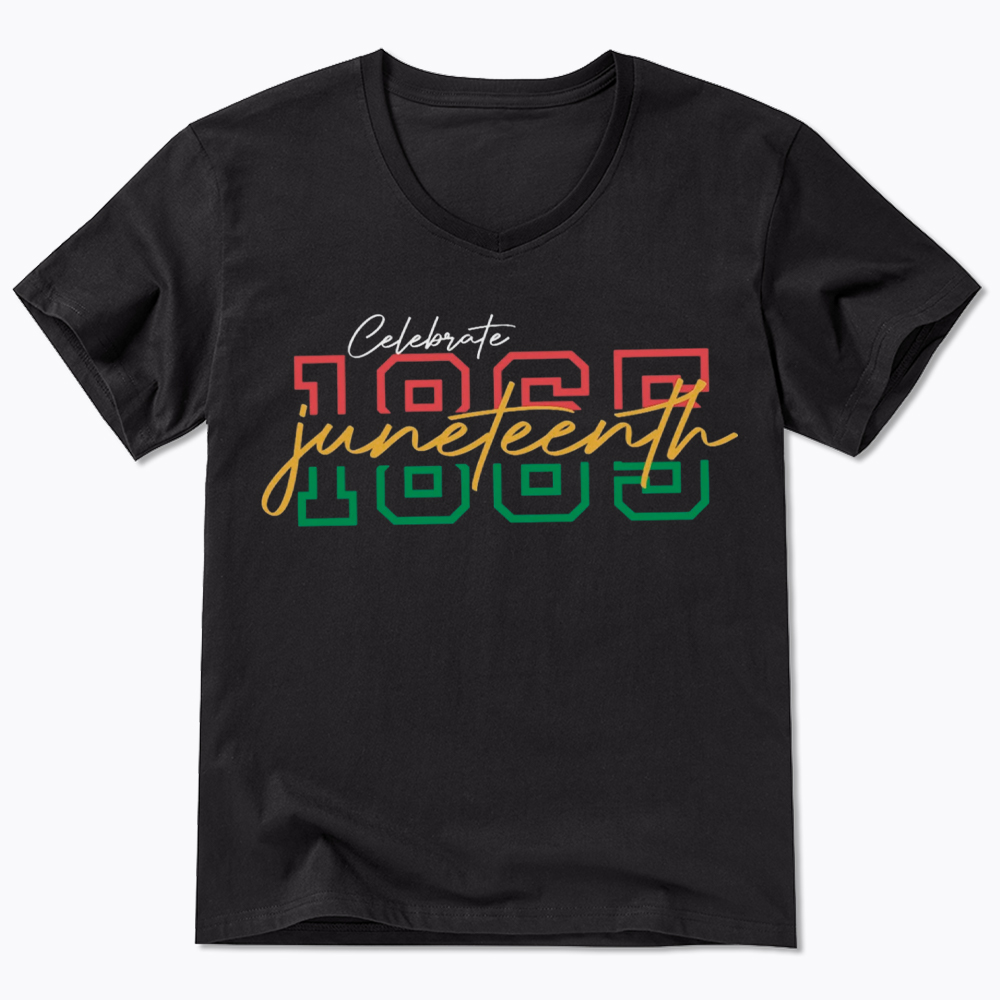 Celebrate 1865 Juneteenth V-Neck Classic T-Shirt