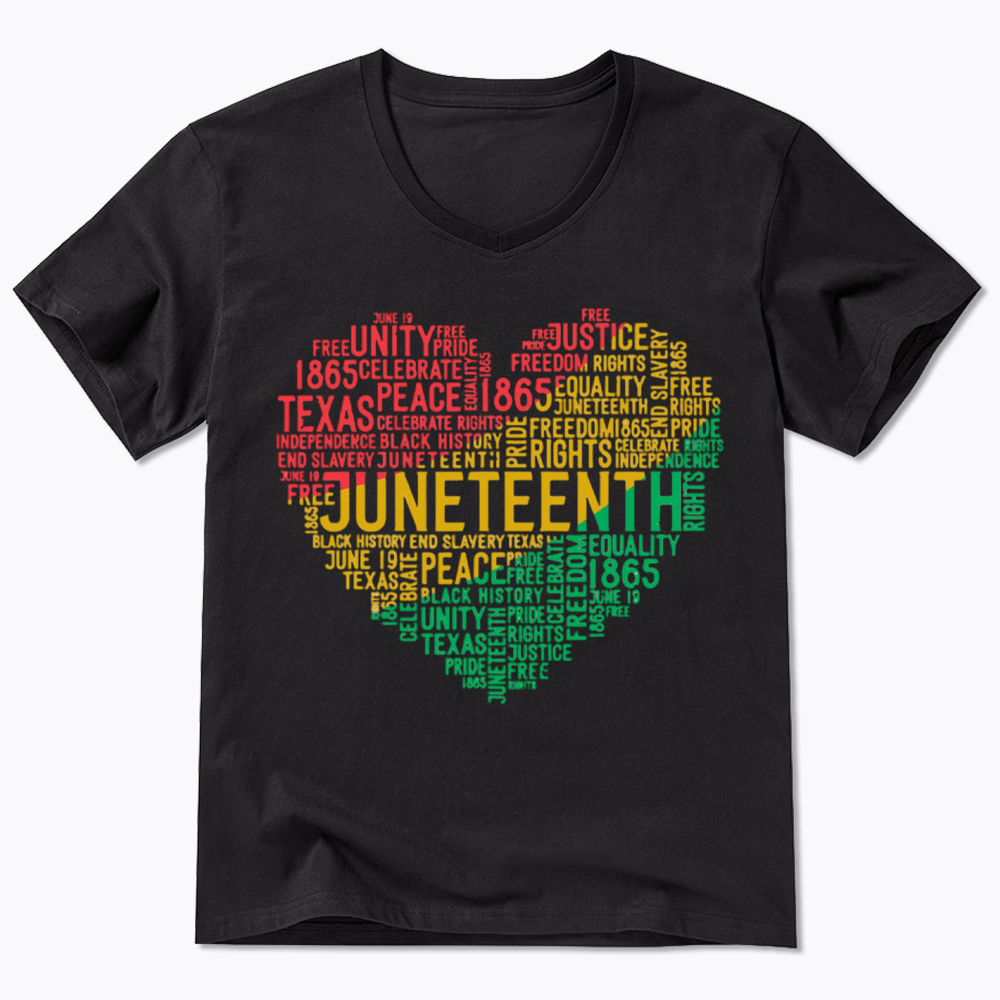Juneteenth Heart Black History V-Neck Classic T-Shirt