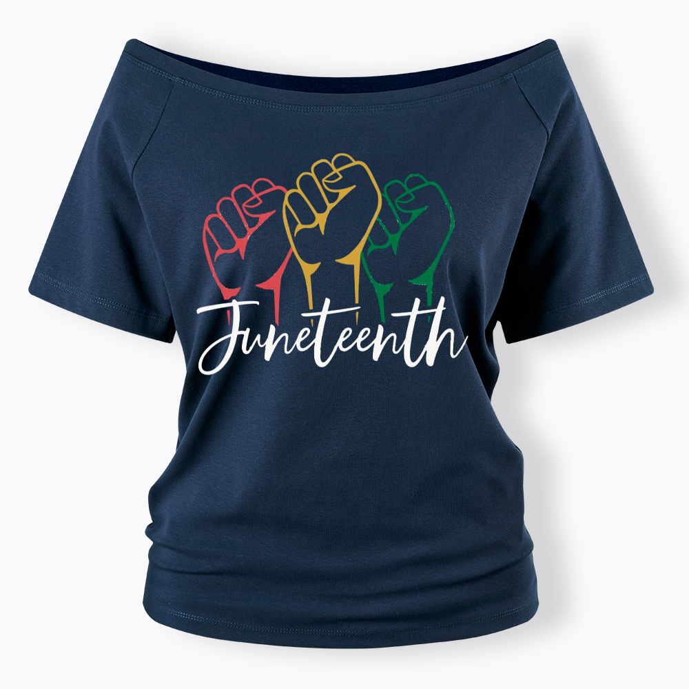 Juneteenth Black History Off Shoulder T-shirt