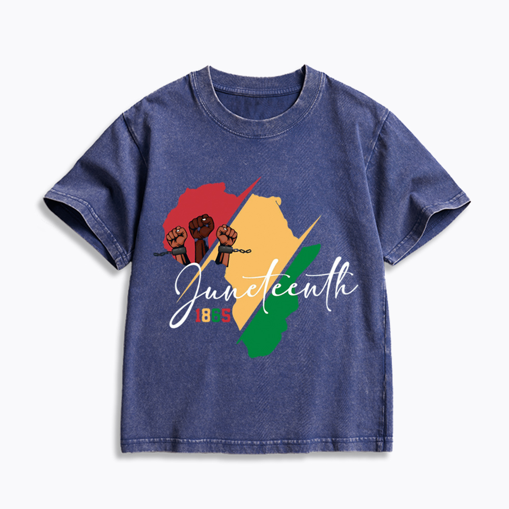 Black Culture Juneteenth Kids Washed T-Shirt