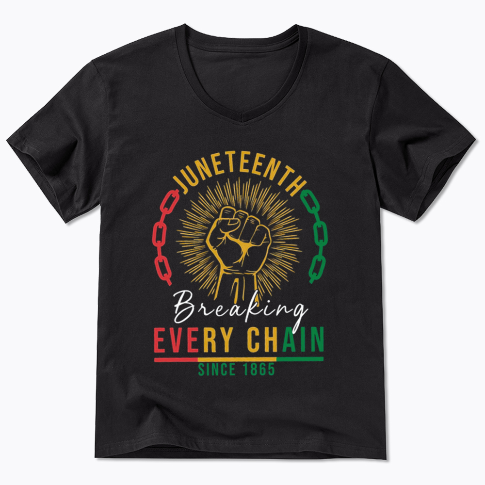 Breaking Every Chain Juneteenth V-Neck Classic T-Shirt