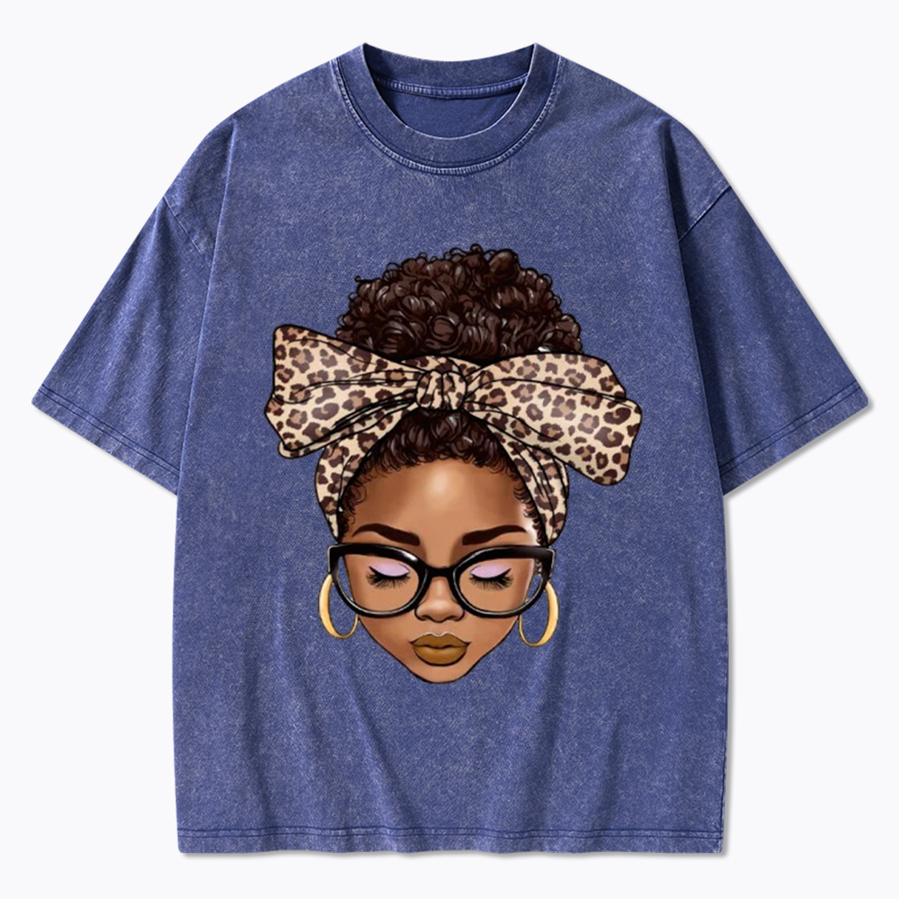 Black Woman Juneteenth Washed T-Shirt