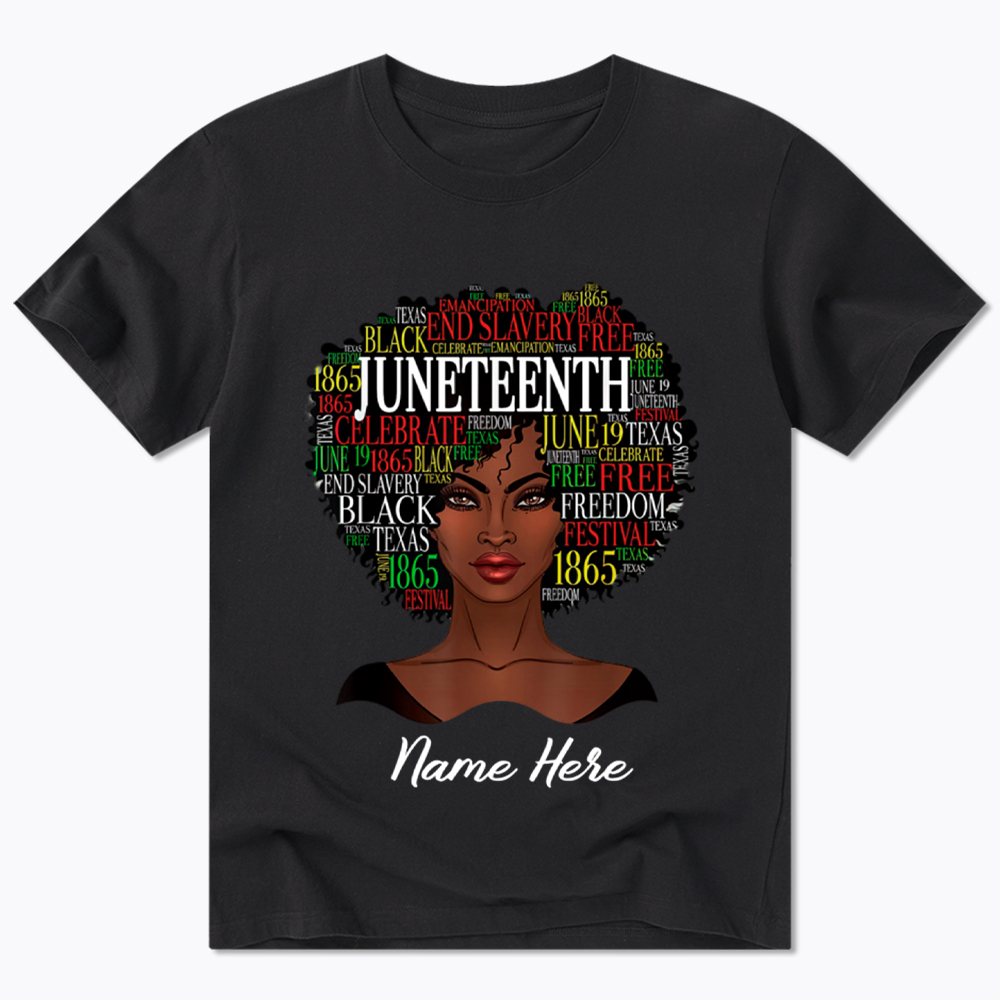 Personalized Juneteenth Black Women Natural Hair Classic T-Shirt