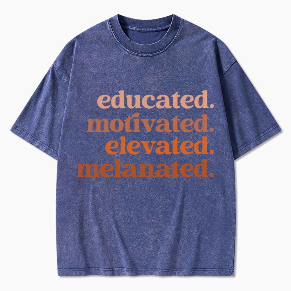 Educated Motivated Melanated Washed T-Shirt