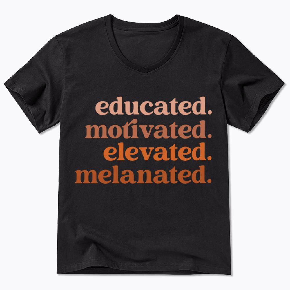 Educated Motivated Melanated V-Neck Classic T-Shirt